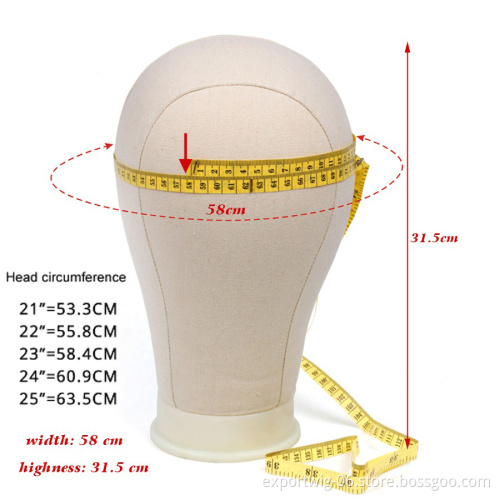 21"/22"/23"/24"/25" Cork Block Head Canvas Head For Display Wigs Hair Extensions Tool Wig Stand Canvas Block Head Wholesale